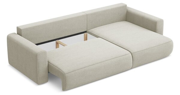 Divano angolare beige allungabile/con contenitore (con penisola a destra/con chaise lounge) Kapua – Makamii