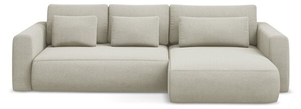 Divano angolare beige allungabile/con contenitore (con penisola a destra/con chaise lounge) Kapua – Makamii