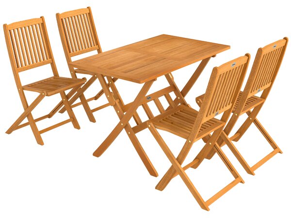 Outsunny Set da Pranzo da Giardino 5 Pezzi, Tavolo e 4 Sedie Pieghevoli | Aosom Italy