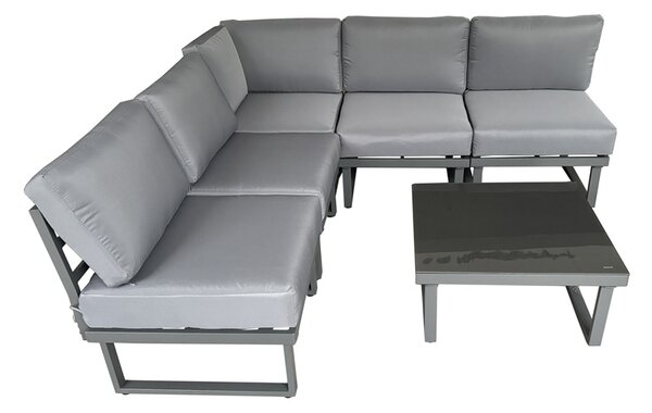 Angolo da giardino moderno Lima Corner per 5 persone Garden Point antracite