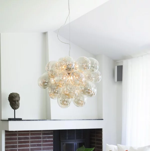 ByRydens 4200650-5503 - Lampadario a sospensione con filo GROSS GRANDE 8xG9/4W/230V fumé/marrone