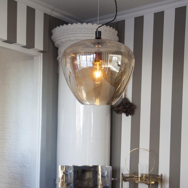ByRydens 4200870-5503 - Lampadario a sospensione con filo BELLISSIMO 1xE27/8W/230V fumé/marrone