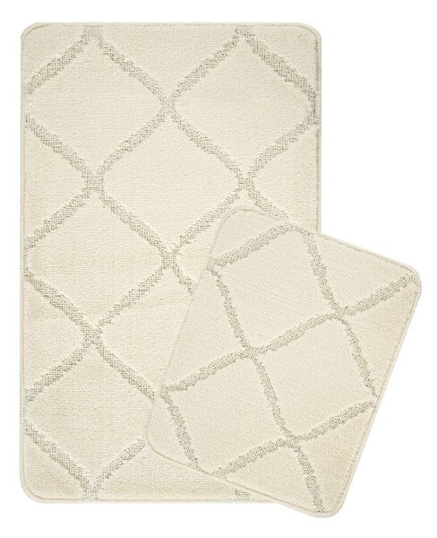 Set di tappetini per il bagno color crema 2 pz 50x80 cm Cizgili – Foutastic