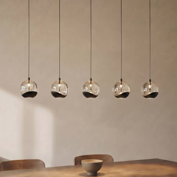 Lampada a sospensione in vetro Hayley Lucande, Chiaro / Trasparente, Soggiorno / Sala da pranzo, Vetro, Moderno, Lampada a sospensione