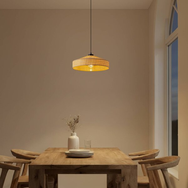 Lampada a sospensione Haldor Lindby, dimmerabile, Crema / Ambra, Soggiorno / Sala da pranzo, Legno, Scandinavo, Lampada a sospensione