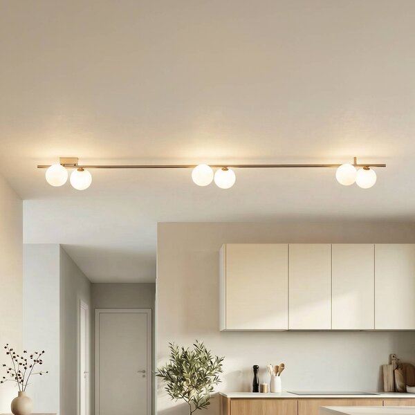 Plafoniera soffitto Imelo TK Lighting, dimmerabile, Marrone / Ruggine, Camera da letto, Vetro, Plafoniera