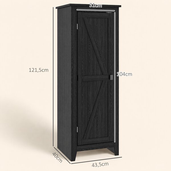 HOMCOM Armadio da Cucina Rialzato con 2 Ripiani Regolabili, 120 cm, Nero | Aosom Italy