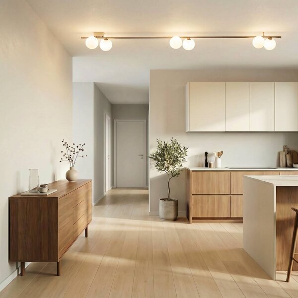 Plafoniera soffitto Imelo TK Lighting, dimmerabile, Marrone / Ruggine, Camera da letto, Vetro, Plafoniera