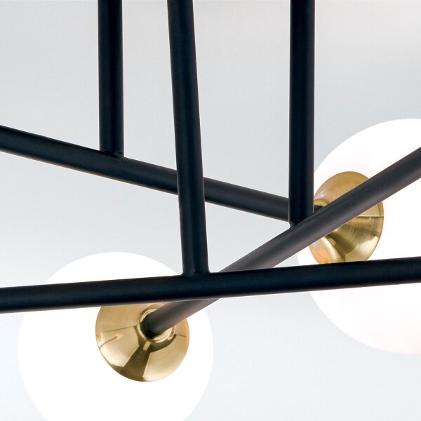 Orion DL 7-786/6 - Lampadario a plafone SNOWWHITE 6xG9/20W/230V diametro 84 cm nero/oro