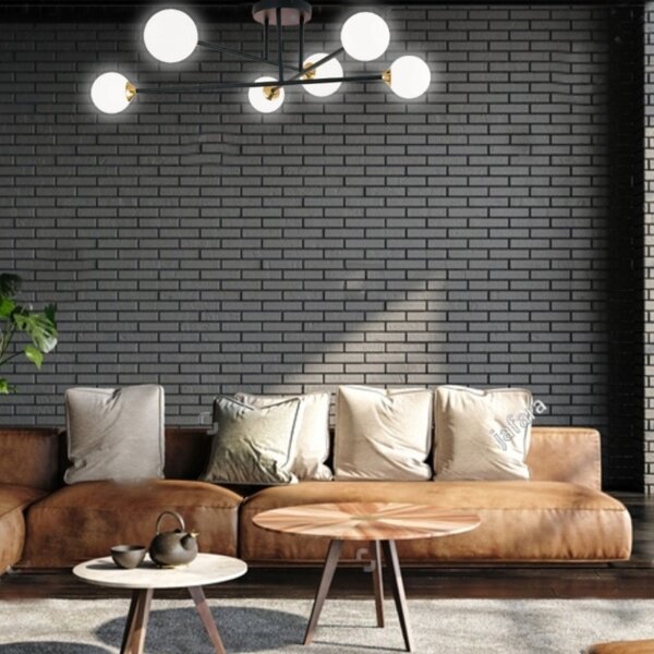 Orion DL 7-786/6 - Lampadario a plafone SNOWWHITE 6xG9/20W/230V diametro 84 cm nero/oro