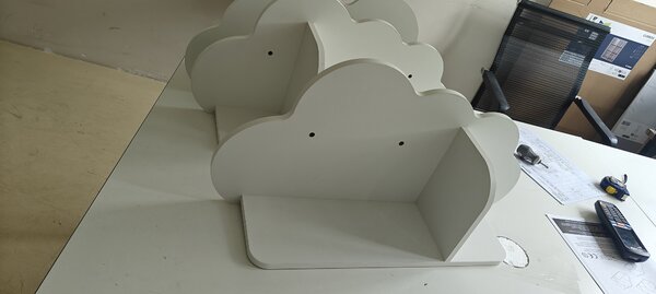AIYAPLAY Set 3 Mensole da Parete per Libri a Forma di Nuvola, per Bambini 3-8 Anni, Bianco | Aosom Italy