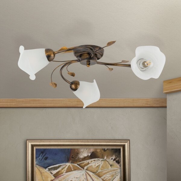 Orion DL 7-788/3 - Lampadario a plafone SISI 3xE14/40W/230V diametro 60 cm bronzo/patina