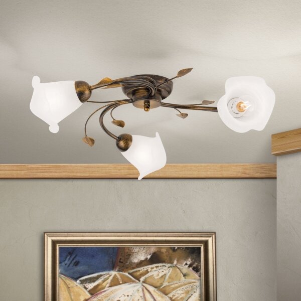 Orion DL 7-788/3 - Lampadario a plafone SISI 3xE14/40W/230V diametro 60 cm bronzo/patina