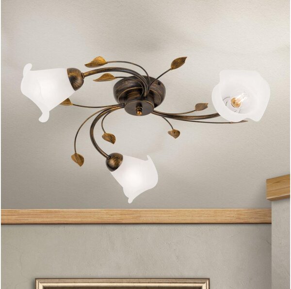 Orion DL 7-788/3 - Lampadario a plafone SISI 3xE14/40W/230V diametro 60 cm bronzo/patina