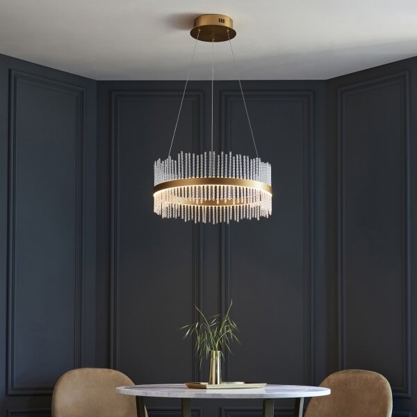 Endon 107671 - Lampadario a sospensione con filo LED dimmerabile ADRIEL LED/41W/230V 3000K oro/limpido