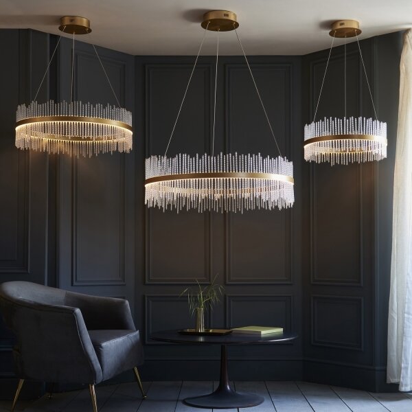 Endon 107671 - Lampadario a sospensione con filo LED dimmerabile ADRIEL LED/41W/230V 3000K oro/limpido