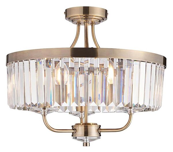 Endon 102506 - Lampadario a plafone CHESTERFIELD 3xE14/6W/230V diametro 45 cm ottone