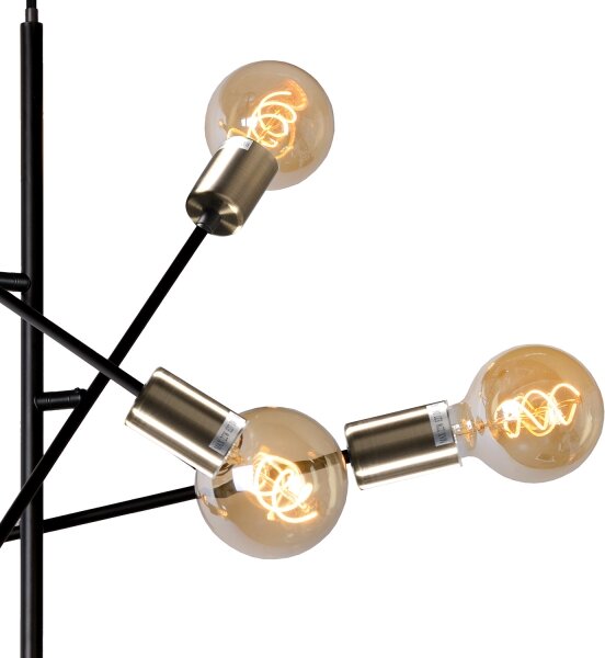 ONLI - Lampadario a sospensione con filo CROSS 6xE27/22W/230V nero/ottone