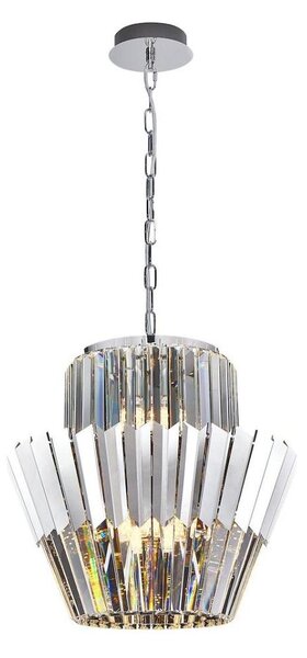 Lampadario a sospensione con catena DONNA 9xE14/40W/230V diametro 45 cm cromo opaco