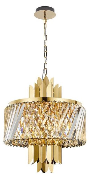 Lampadario a sospensione con catena MARGOT 6xE14/40W/230V diametro 43 cm oro