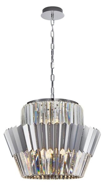 Lampadario a sospensione con catena DONNA 12xE14/40W/230V diametro 55 cm cromo opaco