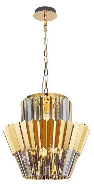 Lampadario a sospensione con catena DONNA 9xE14/40W/230V diametro 45 cm oro