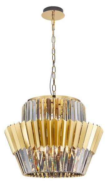 Lampadario a sospensione con catena DONNA 12xE14/40W/230V diametro 55 cm oro