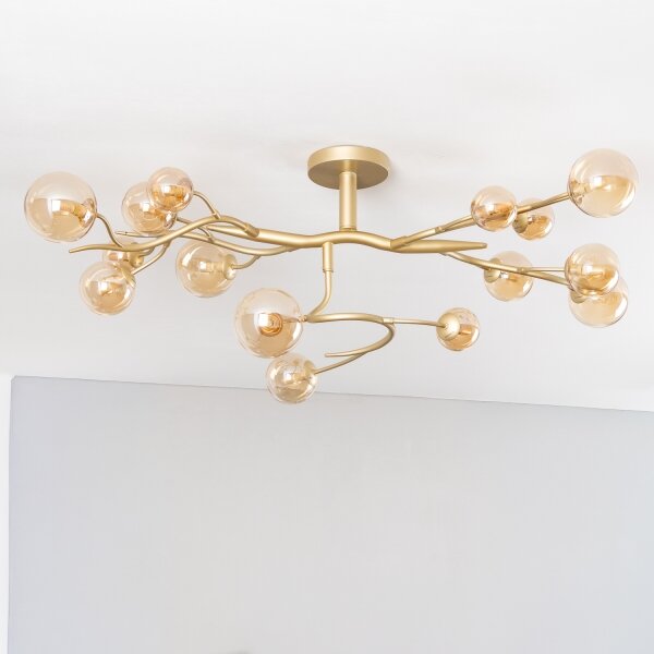 Brilagi - Lampadario a plafone LED MISTEL 15xG9/3W/230V oro