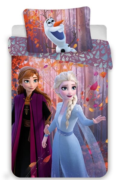 Set copripiumino e federa da bambini in cotone per letto singolo 140x200 cm Frozen "Sister Purple" – Jerry Fabrics