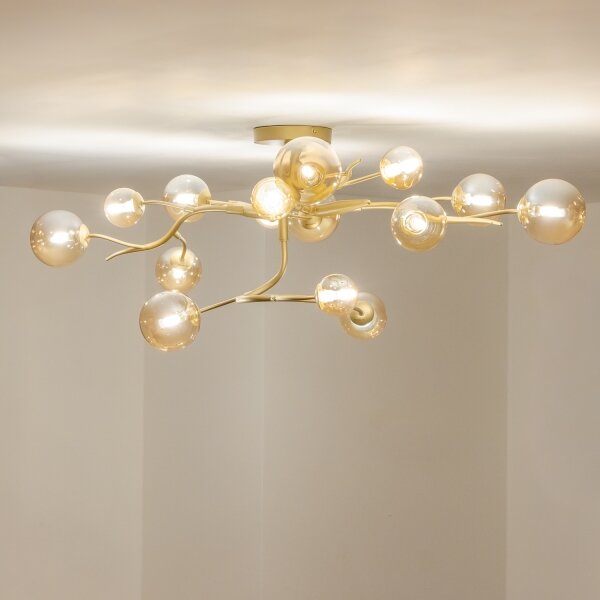 Brilagi - Lampadario a plafone LED MISTEL 15xG9/3W/230V oro