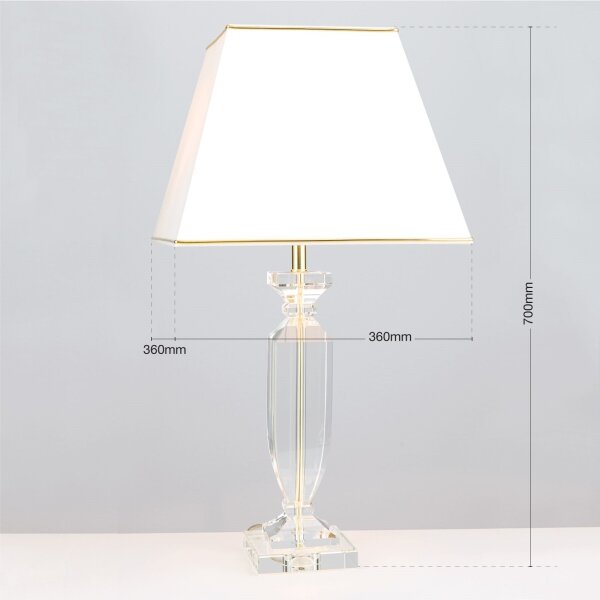 Orion LA 4-1207 - Lampada da tavolo di cristallo POKAL 1xE27/60W/230V color crema/limpido