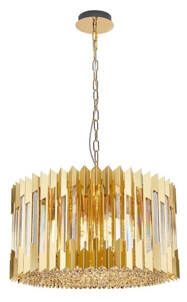 Lampadario a sospensione con catena RITZ 12xE14/40W/230V diametro 54 cm oro