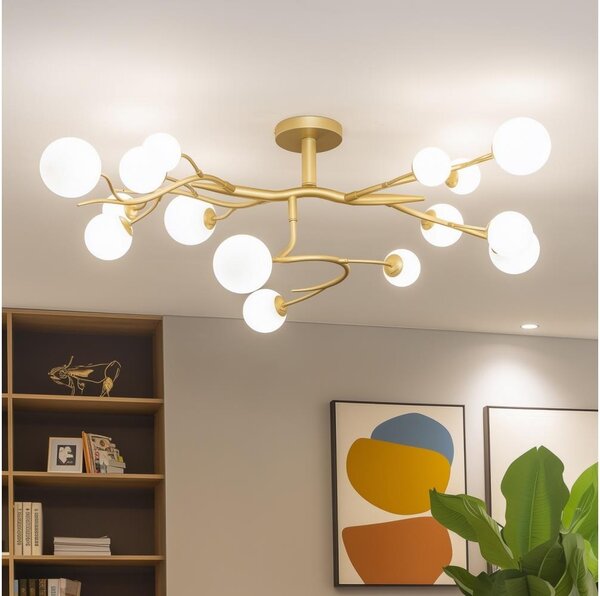 Brilagi - Lampadario a plafone LED MISTEL 15xG9/3W/230V oro/bianco
