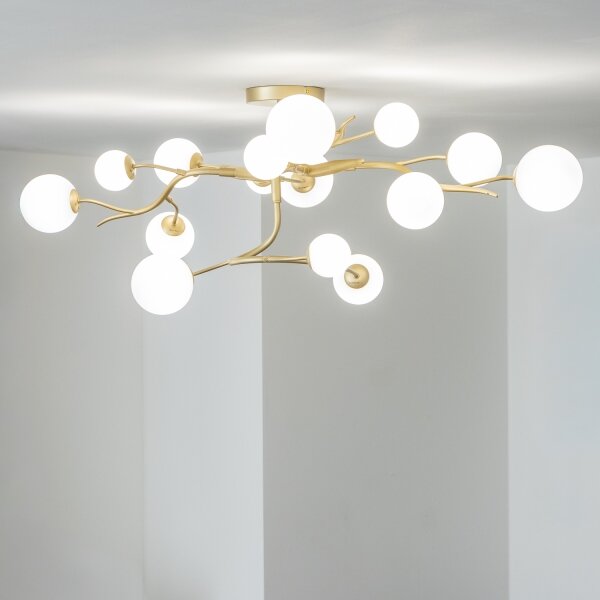 Brilagi - Lampadario a plafone LED MISTEL 15xG9/3W/230V oro/bianco