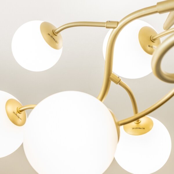 Brilagi - Lampadario a plafone LED MISTEL 15xG9/3W/230V oro/bianco