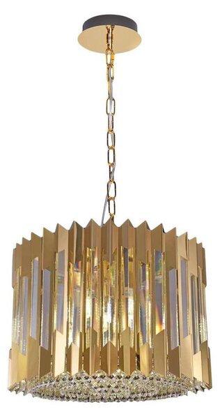 Lampadario a sospensione con catena RITZ 7xE14/40W/230V diametro 42 cm oro