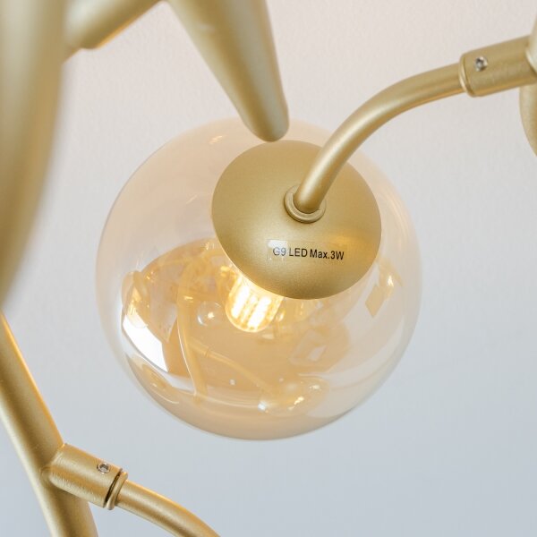 Brilagi - Lampadario a plafone LED MISTEL 15xG9/3W/230V oro