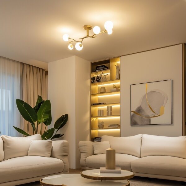 Brilagi - Lampadario a plafone LED MISTEL 6xG9/3W/230V oro/bianco