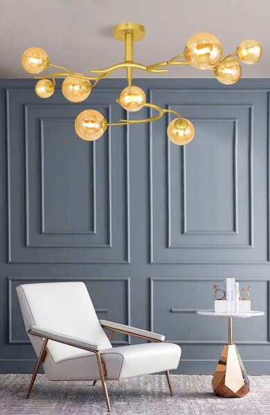 Brilagi - Lampadario a plafone LED MISTEL 9xG9/3W/230V oro