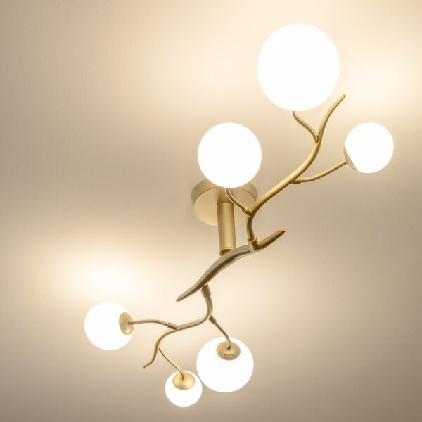 Brilagi - Lampadario a plafone LED MISTEL 6xG9/3W/230V oro/bianco