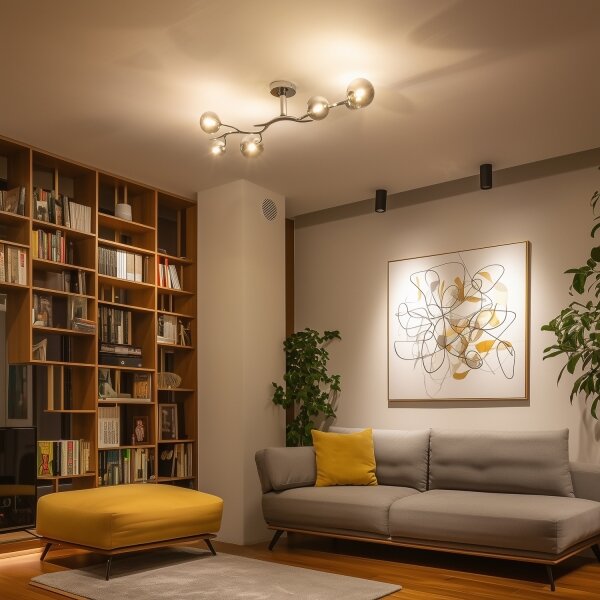 Brilagi - Lampadario LED a plafone MISTEL 6xG9/3W/230V nero cromato/fumé