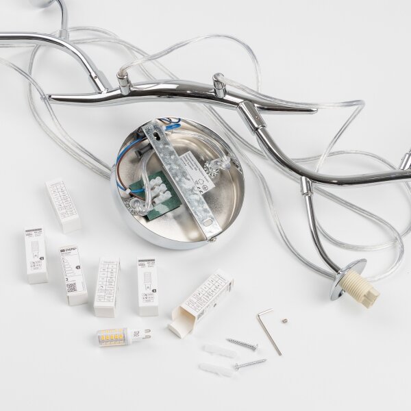 Brilagi - Lampadario LED sospeso su cavo MISTEL 6xG9/3W/230V nero cromato/fumé