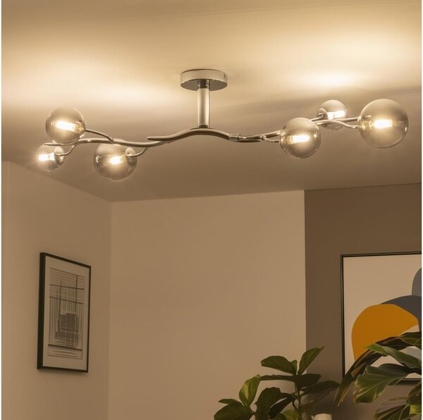 Brilagi - Lampadario LED a plafone MISTEL 6xG9/3W/230V nero cromato/fumé