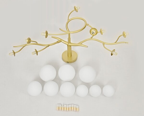 Brilagi - Lampadario a plafone LED MISTEL 9xG9/3W/230V oro/bianco
