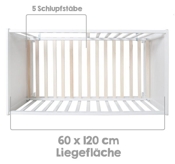 Lettino bianco 60x120 cm Hamburg – Roba