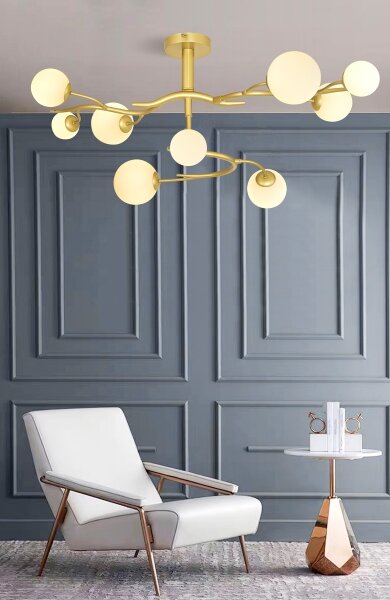 Brilagi - Lampadario a plafone LED MISTEL 9xG9/3W/230V oro/bianco
