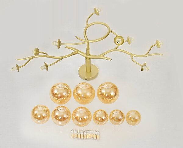 Brilagi - Lampadario a plafone LED MISTEL 9xG9/3W/230V oro