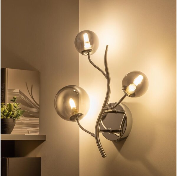 Brilagi - Lampada da parete LED MISTEL 3xG9/3W/230V cromo nero/fumé