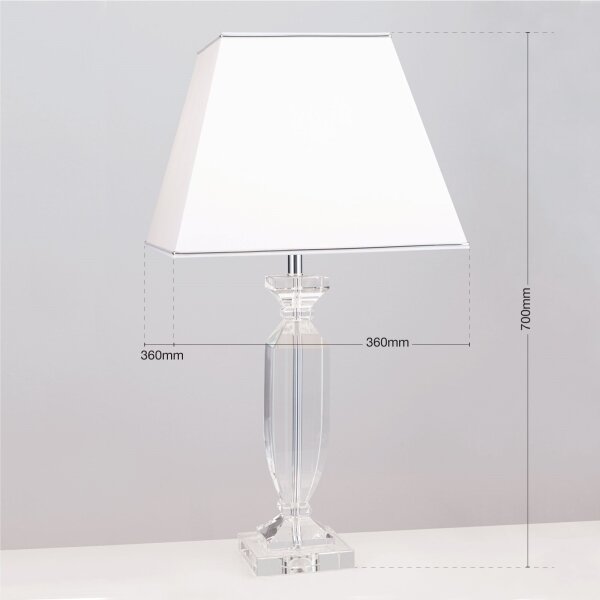 Orion LA 4-1207 - Lampada da tavolo di cristallo POKAL 1xE27/60W/230V bianco/limpido