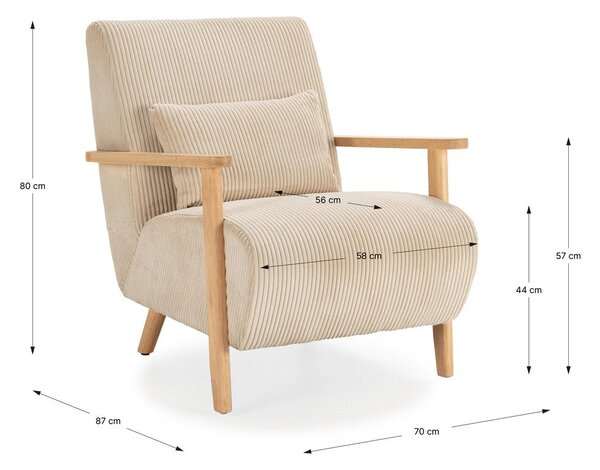 Poltrona beige Bonnie – Marckeric
